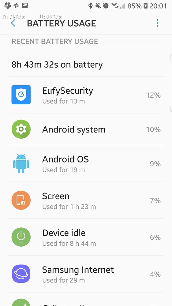 EufySecurity on Android huge battery drain General